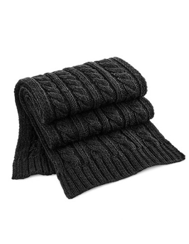 B-B499-Cable Knit Melange Scarf
